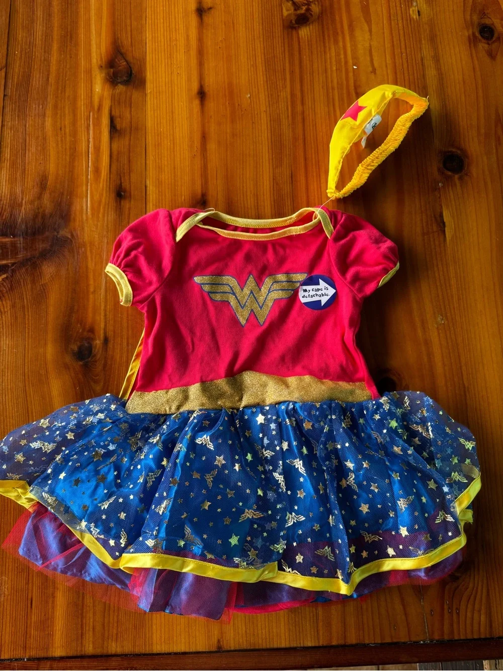 DC Girls Red and Blue Wonder Woman Tutu Dress with Yellow Accents